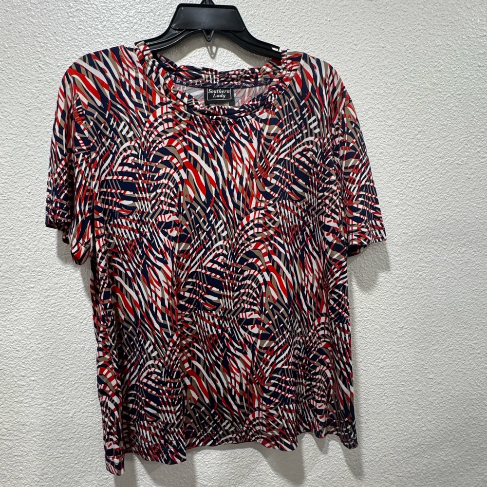 Southern Lady -Black/red, Women's Multicolor Top, Medium